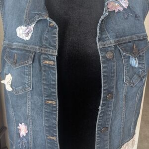 Embroidered Denim Vest